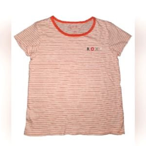 ROXY Girls Striped Short Sleeve Top Size Medium 10